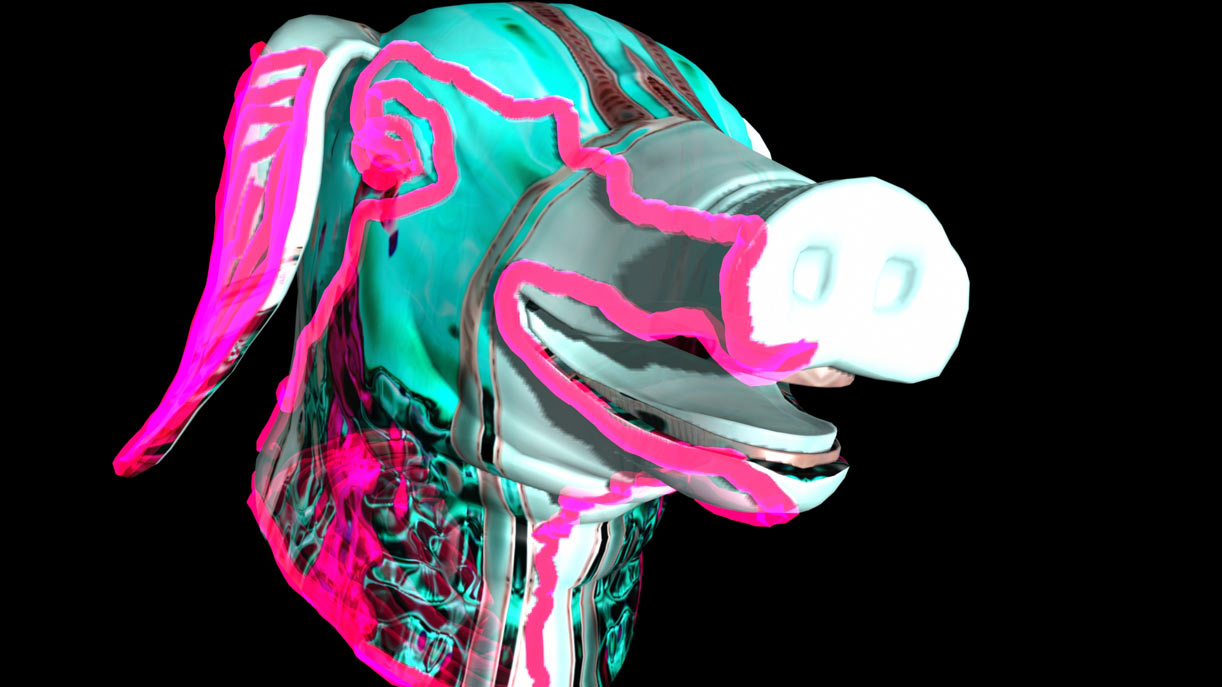 A pig is learning to sing Boom Shakalaka