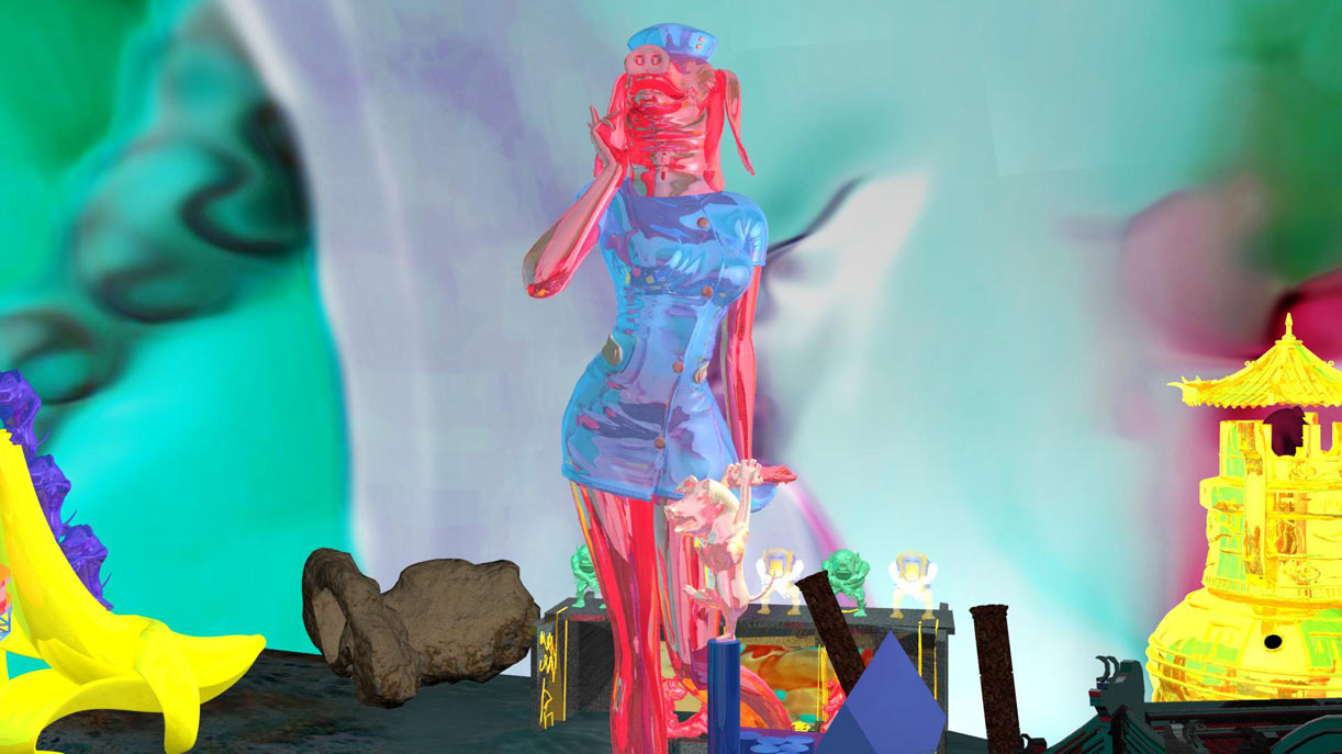 A Big Bang fan who has a pig head and a human body